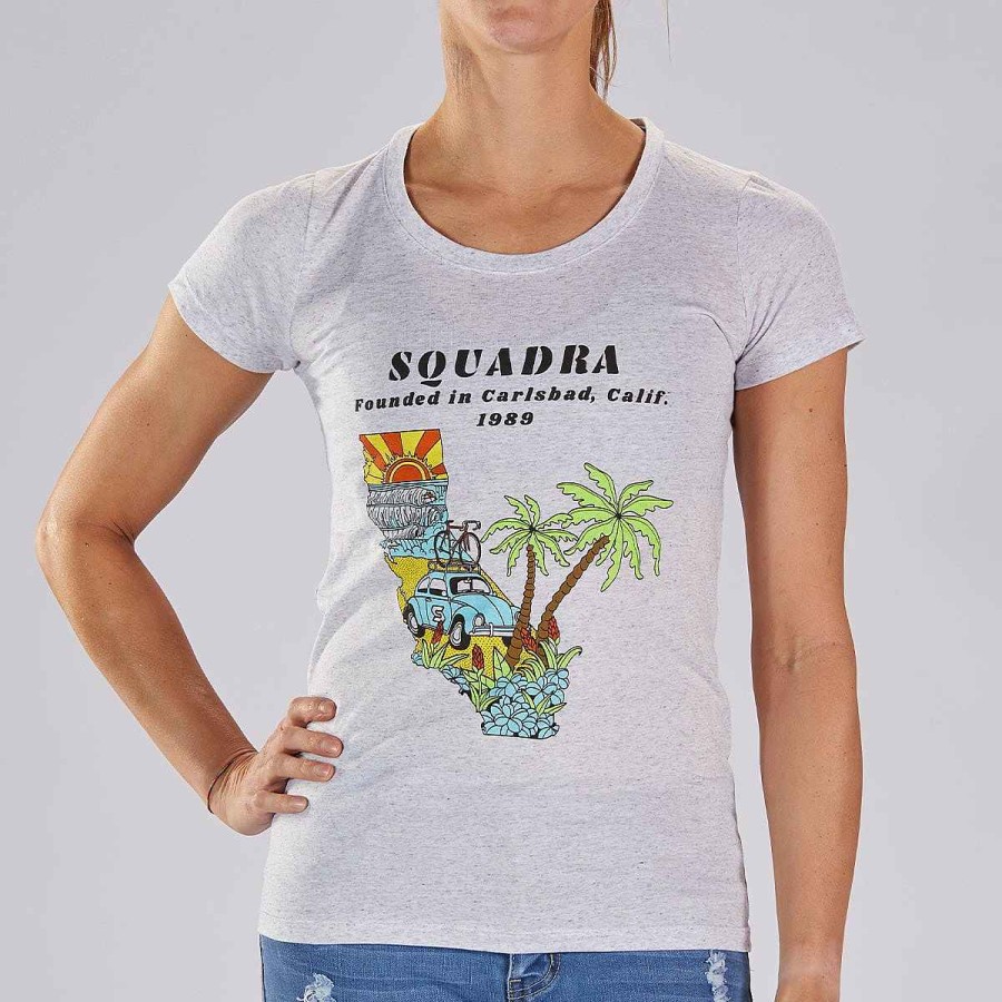 Women Zoot | Women'S Limited Edition Cotton Tee - White Fleck "Squadra California"